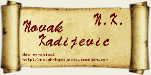 Novak Kadijević vizit kartica